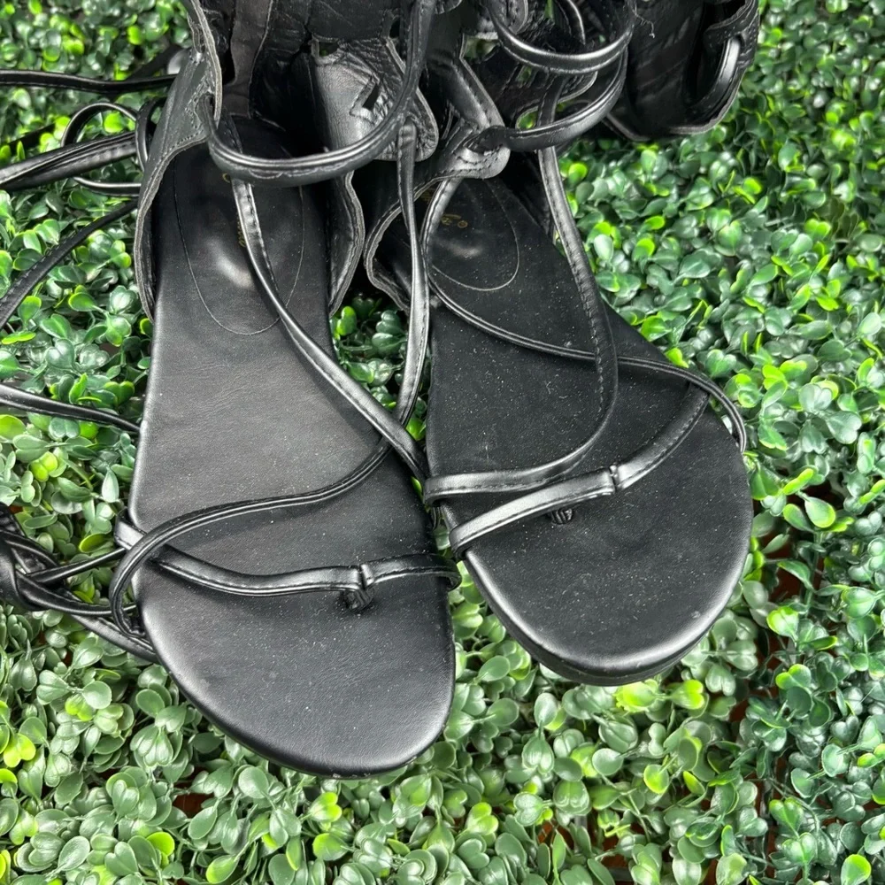 MIULAMIULA GLADIATOR LACE UP SANDALS SIZE 39- 9US